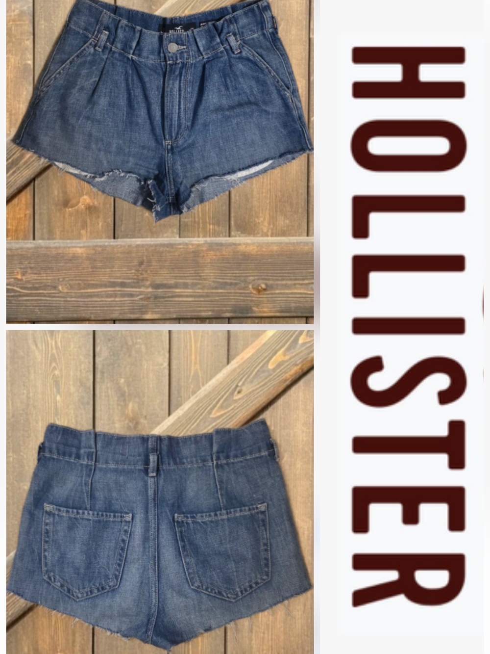 2 For $30😃 Hollister Ultra High-Rise Mom Pleated Shorts Raw Hem